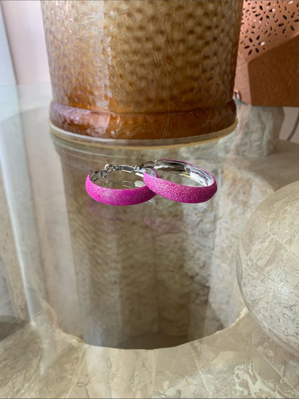 Fuchsia Hoop Earrings